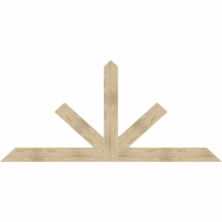 Ekena Millwork Saratoga Rough Sawn Timber Gable Bracket, Douglas Fir, 96"W x 44"H x 2"D x 6"F, 11/12 Pitch GBW096X44X0206SAR00RDF